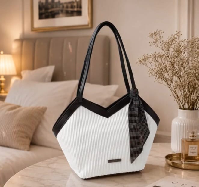 Ivory Ribbon Tote