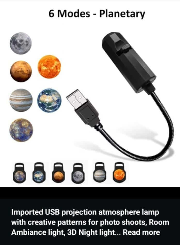 USB Galaxy Projector Lamp – 6-Mode Planetary Night Light - Image 5