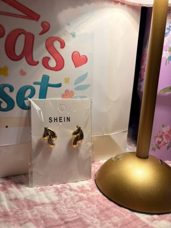 Gold Teardrop Stud Earrings