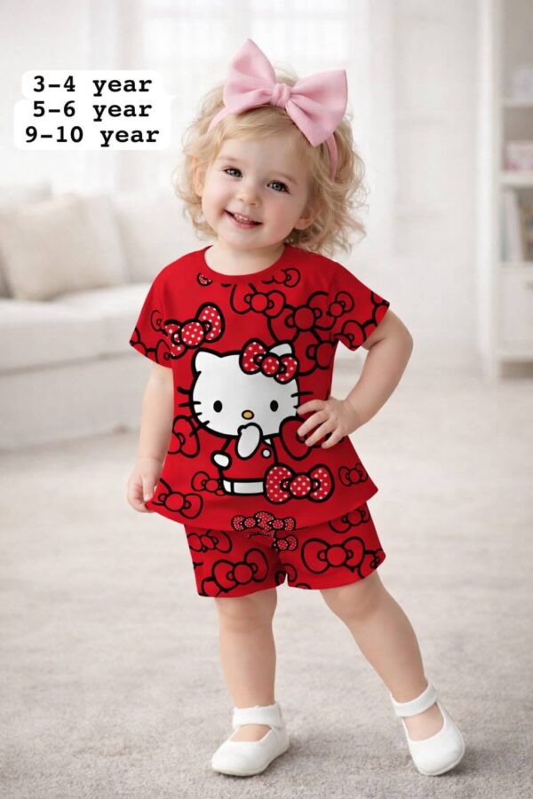 Girls Hello Kitty Co-ord Set (Red)