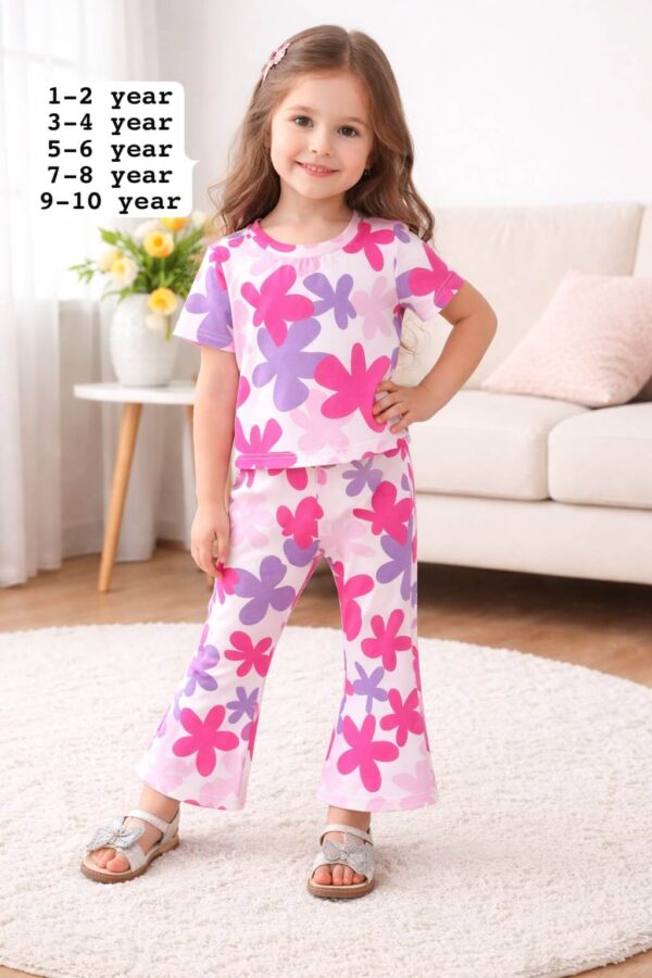 Girls Pink Floral Co-ord Set