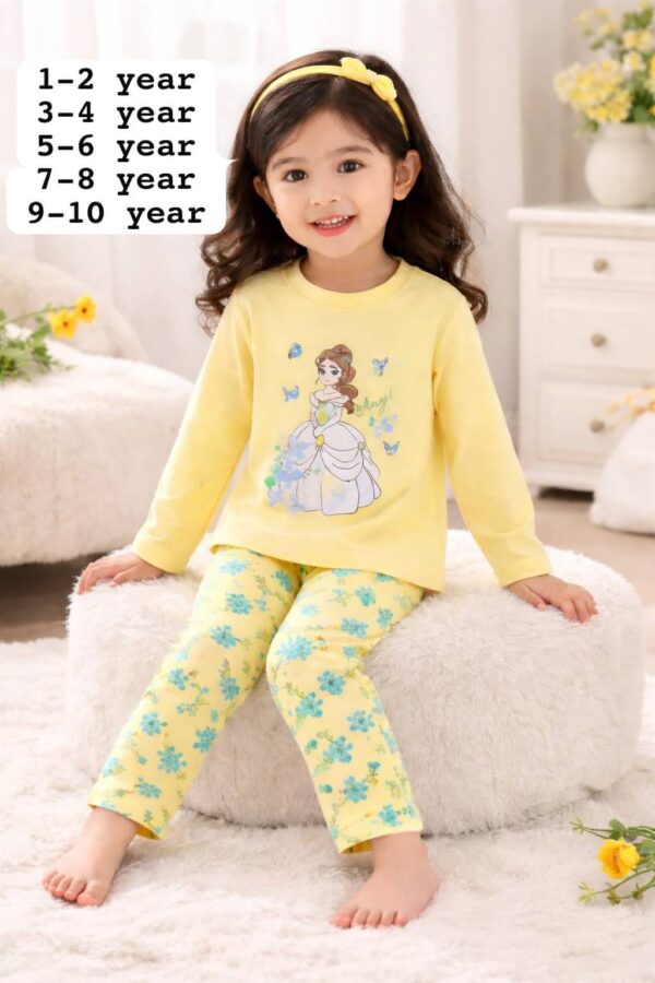 Girls Princess Pajama Set (Yellow)