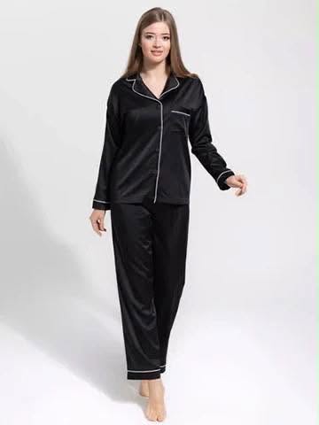 Satin Night Suit (Button-Down PJ Set) - Image 2