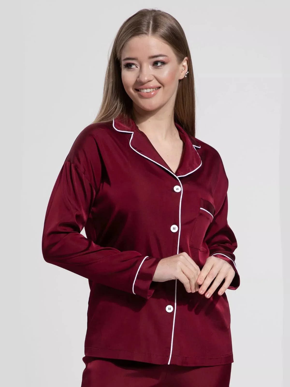 Satin Night Suit (Button-Down PJ Set) - Image 8