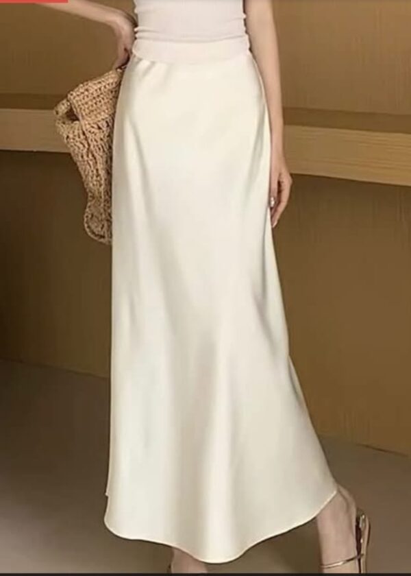 White Satin Maxi Skirt